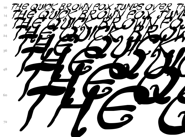 Creepy Scrawly font waterfall